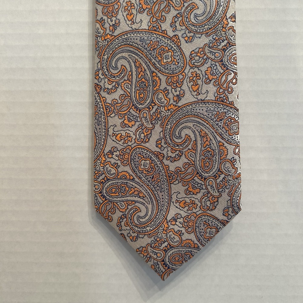 CROFT&BARROW MEN'S TIE ORANGE/PAISLEY WIDTH: 3"